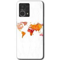 Oppo Reno 7 4G Kılıf HD Desen Baskılı Arka Kapak - Dünya Haritası