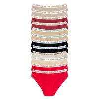 12 Adet Pamuklu Esnek Kadın Slip Bikini Külot Geniş Lastikli Baskılı