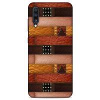 Samsung Galaxy A70s Kılıf Patchwork (33) Hybrid Kılıf Kahve Toz Pembe