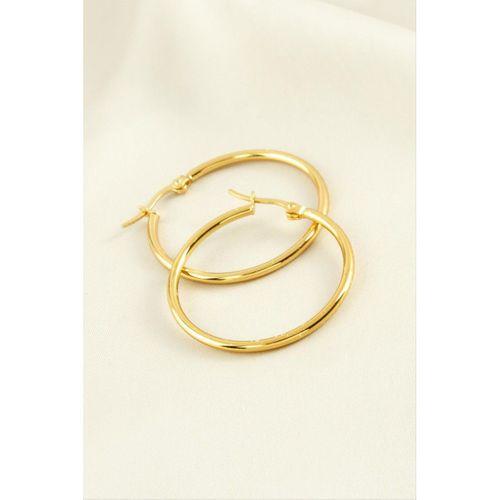 Halka Lüks Çelik Küpe 3,5 cm