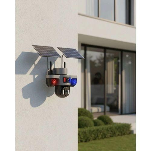 Çoklu Lensli 9mp Solar Güvenlik Kamerası 4g Sım Kart Destekli