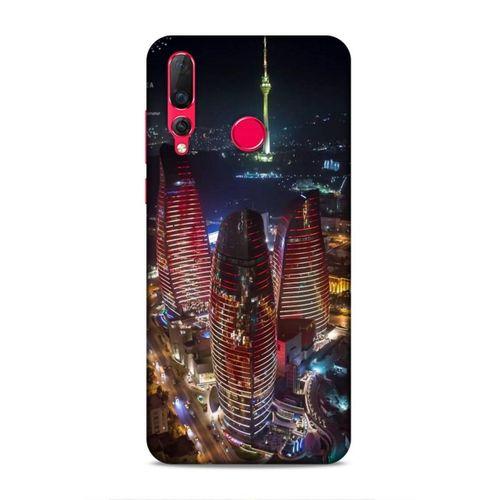 Huawei P Smart Z Uyumlu Kılıf Azarbaijan (33) Hybrid Kılıf Kuleler Gece