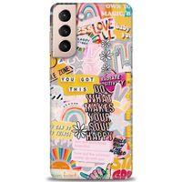 Samsung Galaxy S21 Plus Kılıf HD Baskılı Kılıf - Good Vibes + Tam Ekran Koruyucu