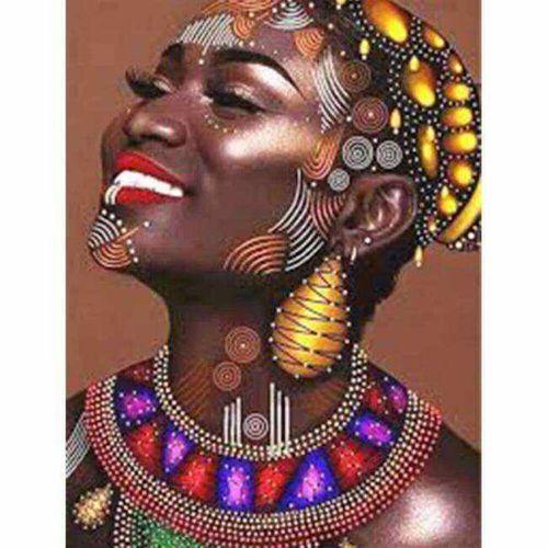 Canvas Afrikalı Güzel 8 Sayılarla Boyama Seti  Rulo 50 x 65 cm