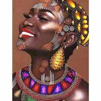 Canvas Afrikalı Güzel 8 Sayılarla Boyama Seti  Rulo 50 x 65 cm