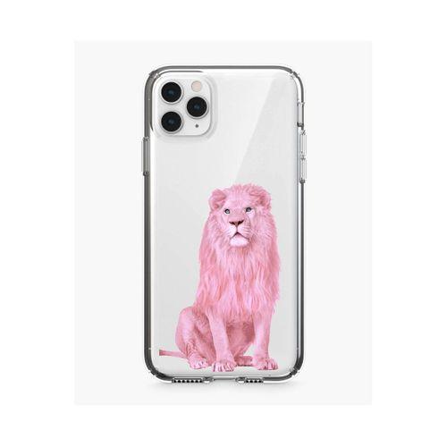iPhone 11 Pro Pembe Aslan Tasarımlı Şeffaf Telefon Kılıfı