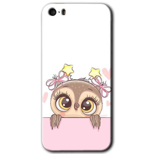 MRCİLETİSİM iPhone 5s Kılıf HD Desen Baskılı Arka Kapak + Mat Kobra Cam - Sevimli Baykuş