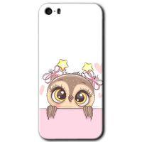 MRCİLETİSİM iPhone 5s Kılıf HD Desen Baskılı Arka Kapak + Mat Kobra Cam - Sevimli Baykuş