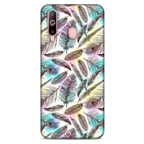 Samsung Galaxy A60 Kılıf Desenli Özel Seri Tüyler (2) Kabı