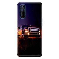 Lopard Oppo Realme 7 Uyumlu Kılıf PickUpX (31) TPU Kılıf Siyah Gün Batımı