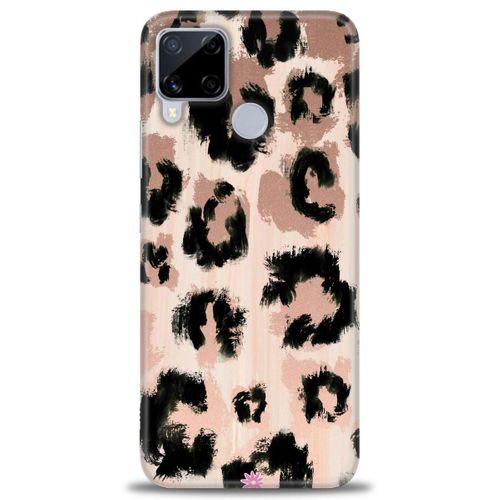 Realme C15 Kılıf HD Baskılı Kılıf - Leopar + Tam Ekran Koruyucu