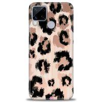 Realme C15 Kılıf HD Baskılı Kılıf - Leopar + Tam Ekran Koruyucu