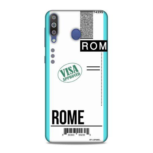 Samsung Galaxy M30 Kılıf Uçak Bileti Rome Arka Kapak Koruma Desenli Full Koruyucu