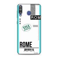 Samsung Galaxy M30 Kılıf Uçak Bileti Rome Arka Kapak Koruma Desenli Full Koruyucu