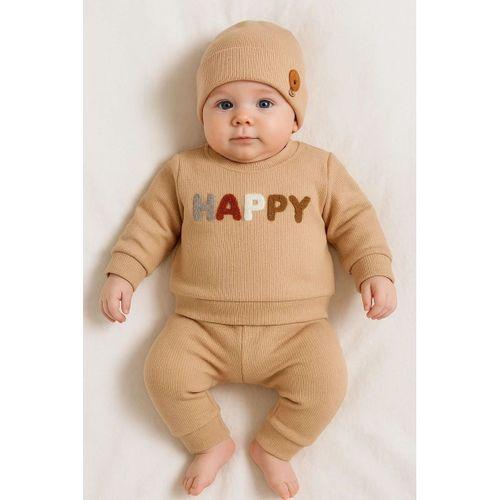 Happy Nakışlı 2'li Pamuklu Erkek Bebek Takım