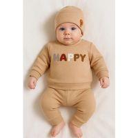 Happy Nakışlı 2'li Pamuklu Erkek Bebek Takım