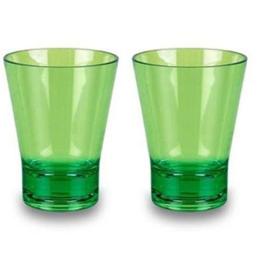 Cam Su Ve Meşrubat Kahve Yanı Bardak Seti  2 Adet Yeşil,Mısafır Sunum  7X7X10Cm