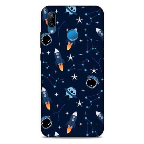 Huawei P20 Lite Uyumlu Kılıf Mavi Delisi (22) Tam Koruma Kılıfı Astronot
