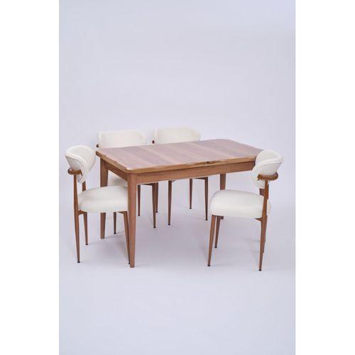 Yakamoz Polo MDF Lak Panel Mutfak Masa Sandalye Takımı 80x130