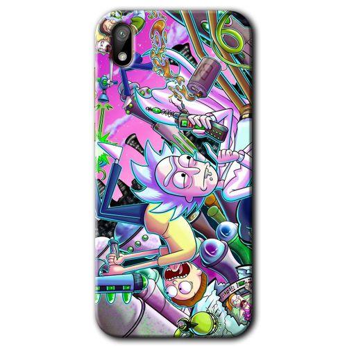 Huawei Y5 2019 HD Baskılı Kılıf + 9D Tam Ekran Koruyucu - Graffiti Çizgi Film