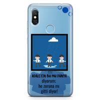 Xiaomi Redmi Note 6 Pro Kılıf Adaletin Bumu Dünya Arka Kapak Koruma Desenli Full Koruyucu