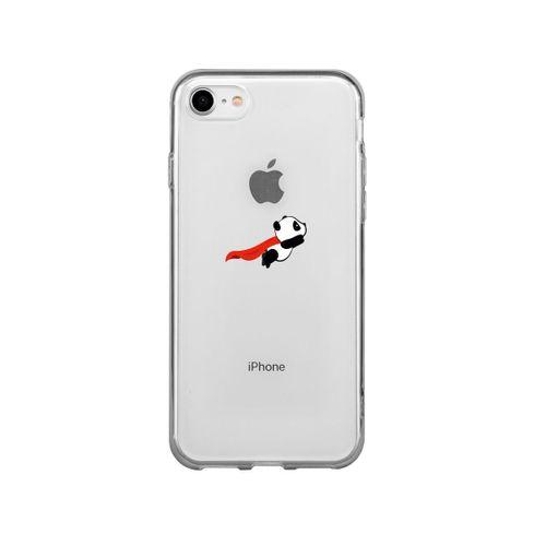 iPhone 7 Uçan Panda Premium Şeffaf Telefon Kılıfı