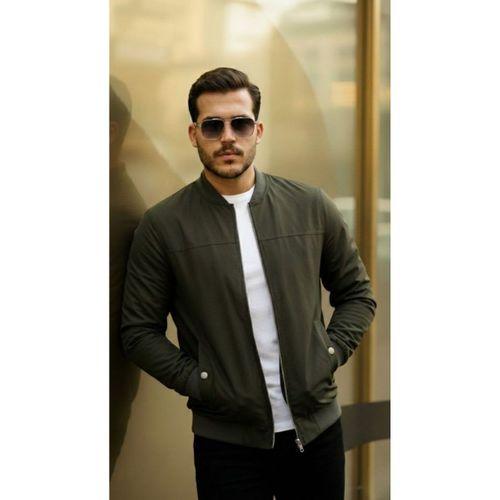 Erkek İçi Astarlı Su Geçirmez Bomber Mevsimlik Ceket - Siyah