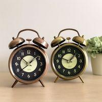Yuvarlak Metal Çalar Saat 10 cm - Pilli Işıklı Fosforlu