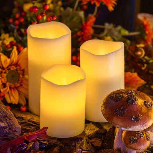 WARM LİGHT LED REMOTE CONTROL ELECTRONİC CANDLE KUMANDALI GÜN IŞIĞI IŞIKLI MUM 3LÜ SET IŞIKLI MUM