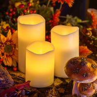 WARM LİGHT LED REMOTE CONTROL ELECTRONİC CANDLE KUMANDALI GÜN IŞIĞI IŞIKLI MUM 3LÜ SET IŞIKLI MUM