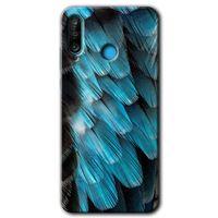 Huawei P30 Lite Kılıf Baskılı Kapak - 9D Tüyler + 5D Tam Kaplayan Cam