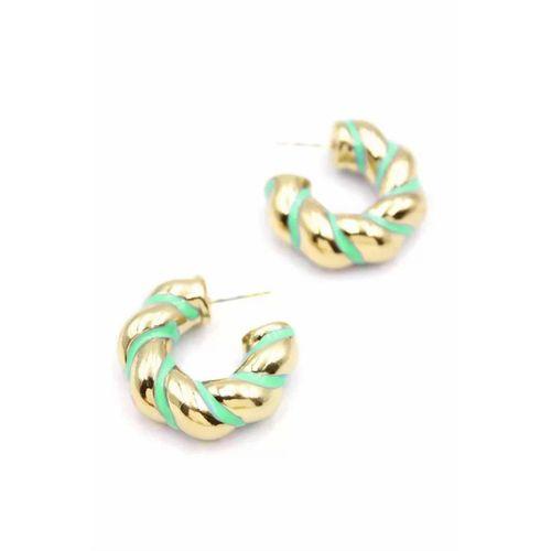 Mineli Halka Küpe - Yeşil