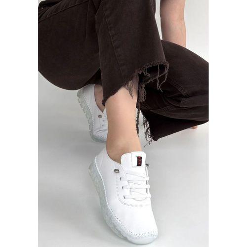 Kitta Beyaz Deri Bağcıklı Spor Ayakkabı