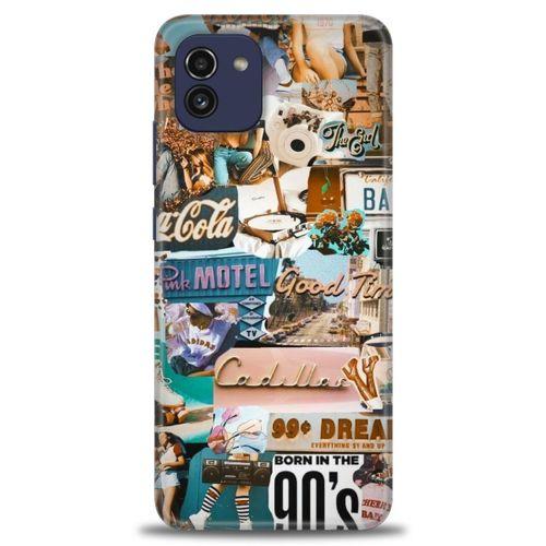 Samsung Galaxy A03 Kılıf HD Baskılı Kılıf - Pink Motel + Tam Ekran Koruyucu