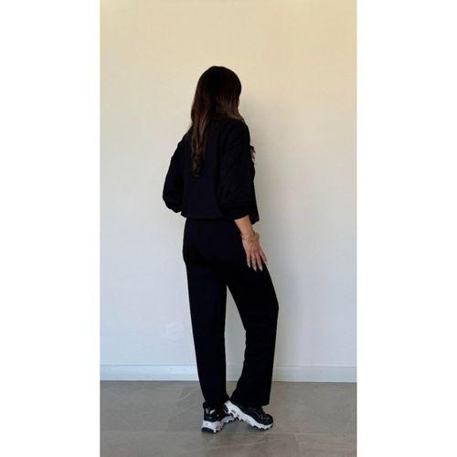 Kadın Uzun Kollu Bisiklet Yaka Viskon Iki Iplik Bluz Ve Pantolon Ikili Takım