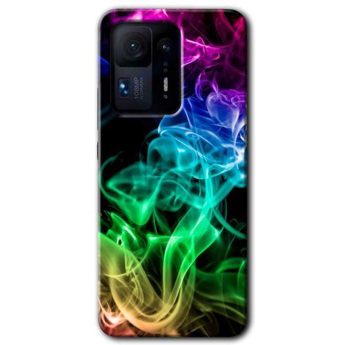 MRCİLETİSİM Xiaomi Mi Mix 4 Kılıf HD Desen Baskılı Arka Kapak+Temperli Cam - Smoke Colorful