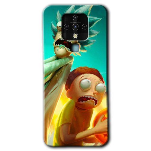 MRCİLETİSİM Tecno Camon 16 Kılıf HD Desen Baskılı Arka Kapak+Temperli Cam - Rick Morty