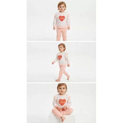 6/18 Ay Süzine Love Nakışlı Bebek Takımı