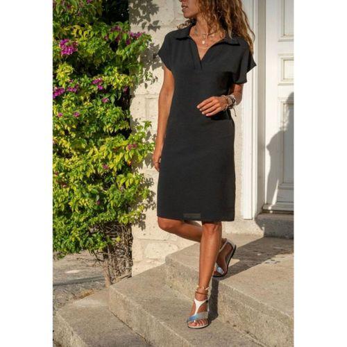 Kadın Polo Yaka Detaylı Aerobin Kumaş Elbise