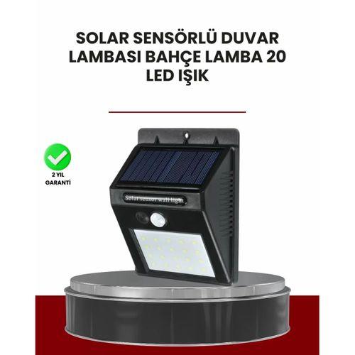 Bahçe Ve Dış Mekanlar İçin Güneş Enerjili 20 Led Hareket Sensörlü Lamba
