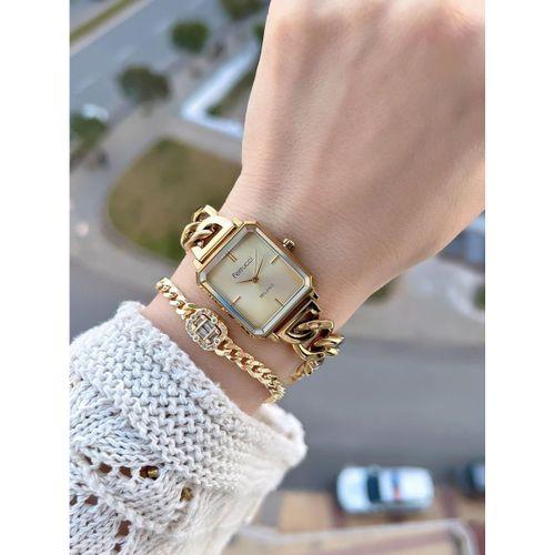 Ferrucci Zincir Tasarım 2 Yıl Garantili 3 Atm Suya Dayanıklı Kadın Kol Saati+Bileklik Z.03494.5