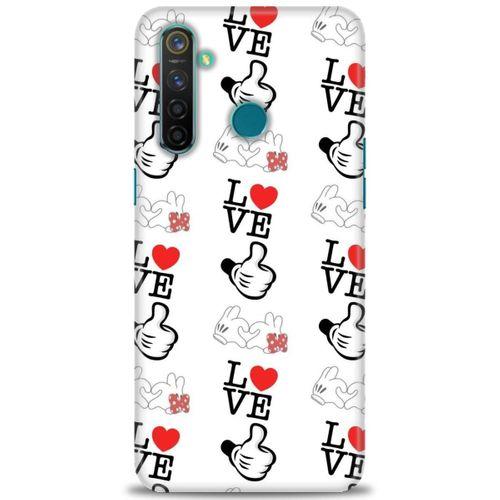 Realme 5 Pro Kılıf HD Baskılı Kılıf - Love Mickey + Tam Ekran Koruyucu