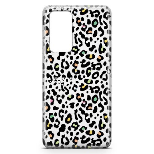 Huawei P40 Kılıf Colorful Leopar Arka Kapak Koruma Desenli Full Koruyucu