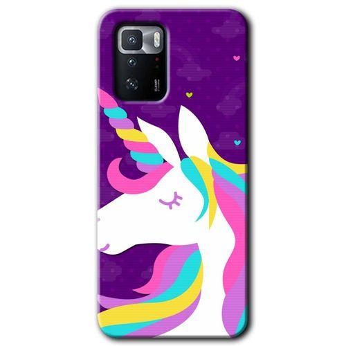 MRCİLETİSİM Poco x3 GT Kılıf HD Desen Baskılı Arka Kapak + Temperli Cam - Unicorn Sleep
