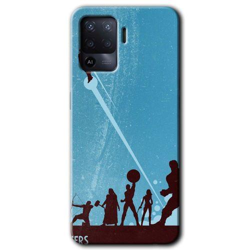BeRa Aksesuar Oppo Reno 5 Lite Kılıf Baskılı Kapak - Avengers Team +Tam Kaplayan Mat Seramik