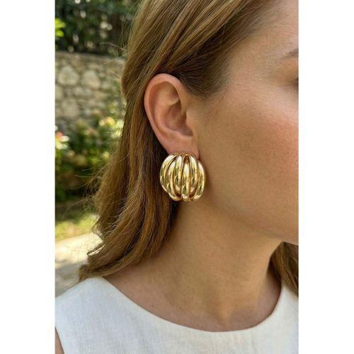 Pirinç Gold Renk Vintage Kadın Küpe