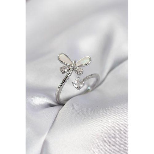 Gümüş Renk Yusufçuk Model Zirkon Taşlı Kadın Yüzük