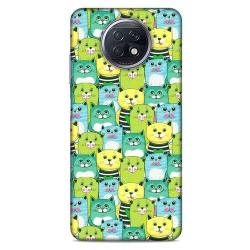 Lopard Xiaomi Redmi Note 9T Uyumlu Kılıf Kediler (37) Silicone Cover Mavi Sarı
