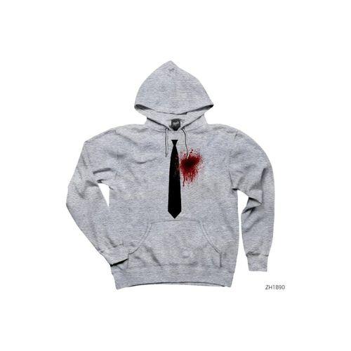 Dexter Blood Tie Gri Kapşonlu Sweatshirt Hoodie