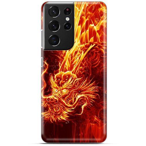 Samsung Galaxy S21 Ultra Kılıf Dragons (12) Koruyucu Silikon Ateş Ejderhası